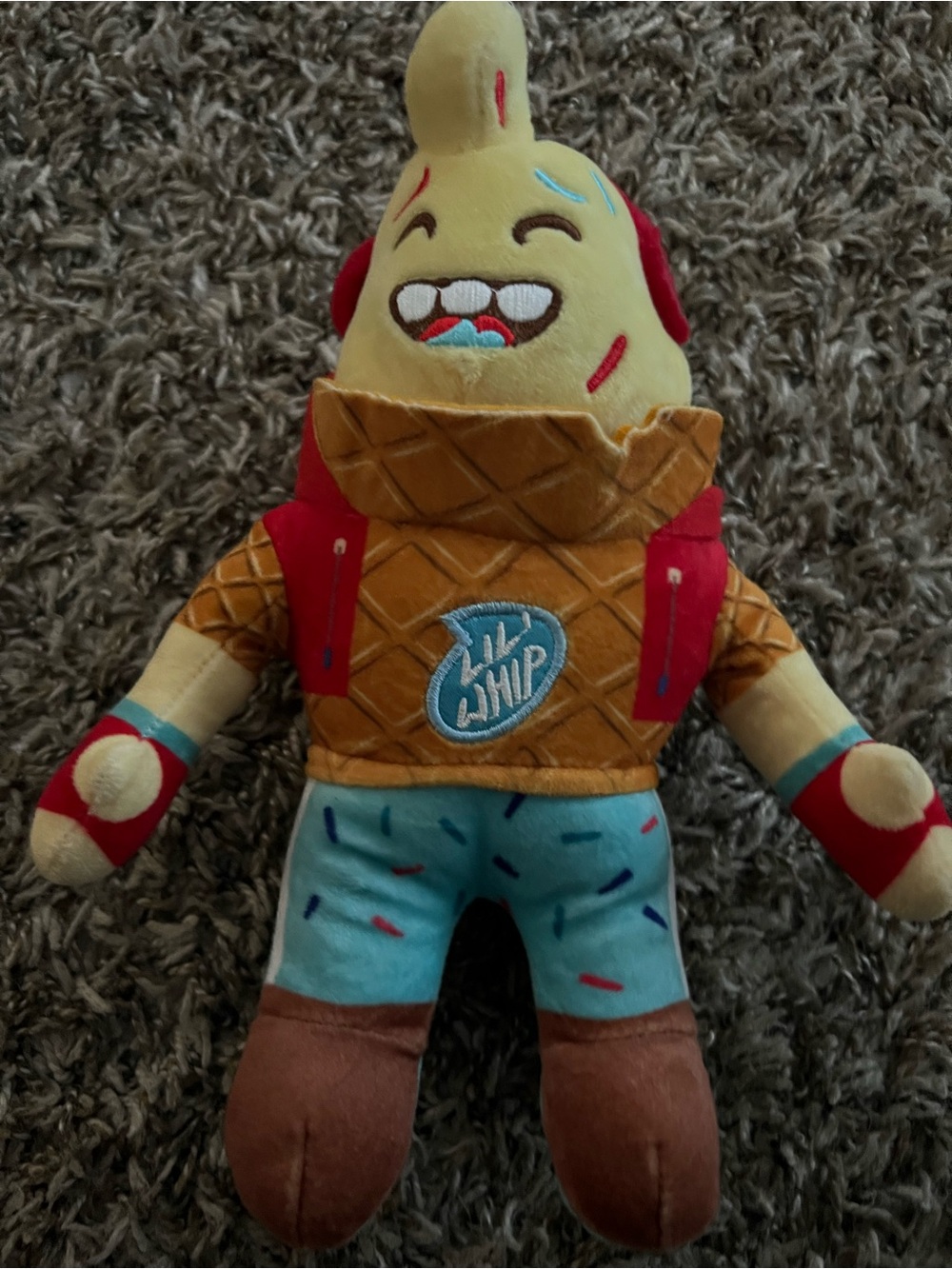 Plush Ice Cream Character Stuffed Toy - Yellow, Blue, Brown